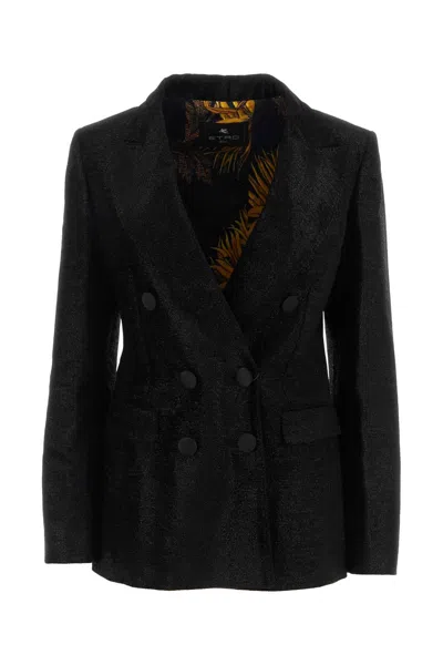 ETRO ETRO BLACK VISCOSE BLEND BLAZER
