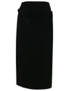 Etro Asymmetric Hem Viscose Blend Skirt In Black
