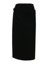 Etro Asymmetric Hem Viscose Blend Skirt In Negro