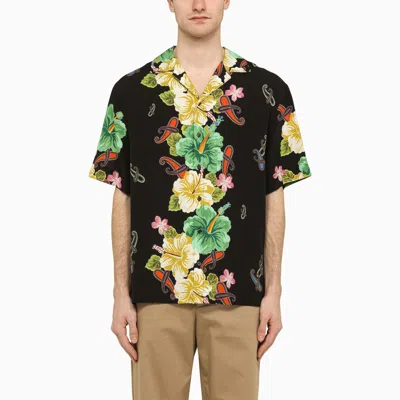 ETRO ETRO BLACK VISCOSE FLORAL PRINT SHIRT