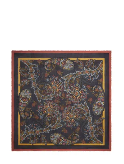 ETRO ETRO BLACK WOOL BLEND SCARF