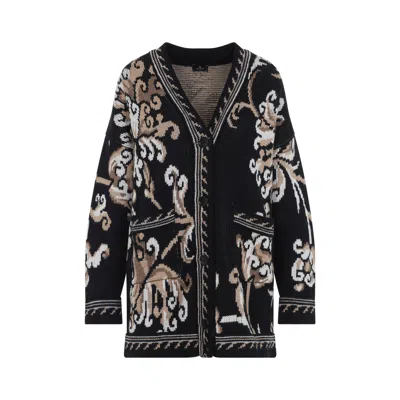 Etro Black Wool Cardigan