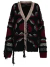 Etro Fringed Oversized Cardigan In Black