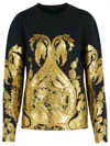 Etro Metallic Jacquard Crewneck Sweater In Black
