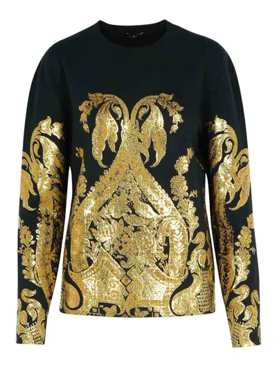 Etro Paisley Wool Sweater In Black