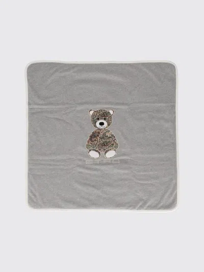 Etro Blanket Kids Color Grey In Gray