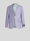 Etro , Wool-blend Herringbone Blazer, Man, Purple, Size 58 In Violett