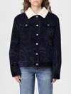 Etro Paisley-print Corduroy Jacket Giubbino In Blue