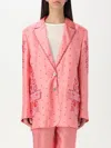 Etro Pegaso Buttoned Twill Jacket In Pink