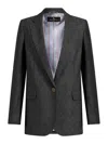 Etro Dark Grey Wool Blazer In Grey