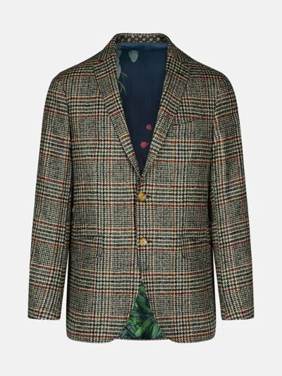 Etro Blazer In Beige Linen And Cotton Blend