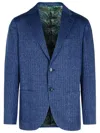 Etro Blazer In Blue Linen Blend Men In Blue