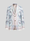Etro Blazer Mit Paisleymuster Und Streifen In Weiss