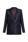 Etro Paisley-pattern Shawl-lapel Blazer In Blue