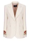 Etro Blazer With Embroidery In Neutral