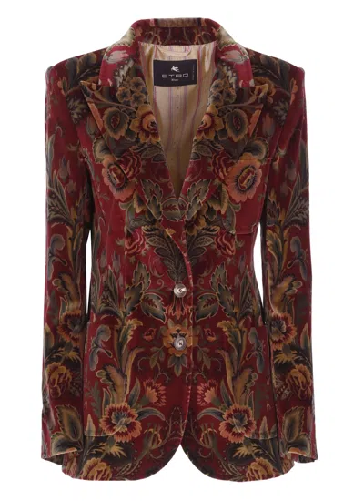 Etro Blazer With Print In Red