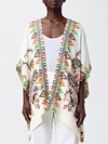 Etro Printed Kimono Jacket Open Front Draped In Multi