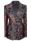 Etro Fitted Jacket With Peak Lapel In Multi