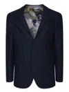 Etro Cotton Blazer Buttoned Cuffs In Blue