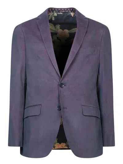 Etro Single-breasted Velvet Blazer In Blue