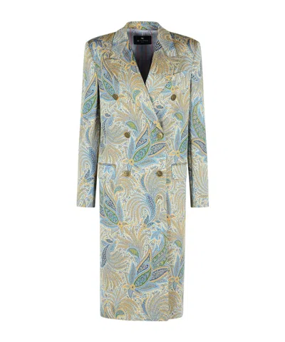 ETRO ETRO FLORAL PRINTED DOUBLE-BREASTED COAT
