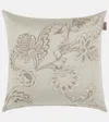 Etro Bloom Embroidered Cotton Cushion In Neutrals
