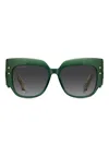 Etro Blossom-embellished Square-frame Sunglasses In Green