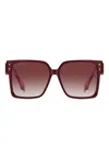 Etro Blossom-embellished Square-frame Sunglasses In Burgundy