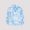 Etro Loose-fit Cotton Shirt With V-neck And Floral Pattern