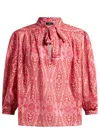 Etro Neck-tie Long-sleeved Blouse In Brown