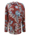 Etro Bordeaux Shirt With All-over Paisley Motiv In Red