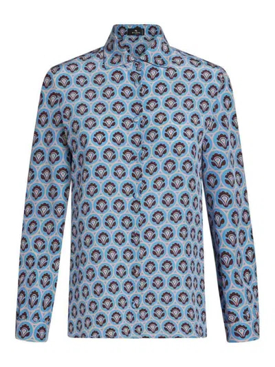 Etro Blouse With Print In Blue