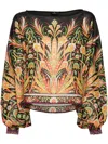 Etro Printed Cotton Blouse In Multicolour
