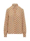 Etro Silk Blouse With Intricate Pattern In Orange