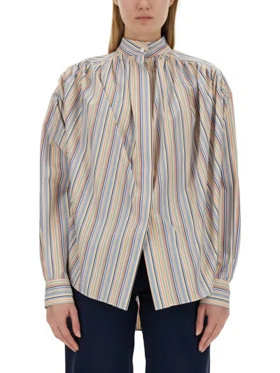 Etro Blouse With Stripe Pattern In Blue