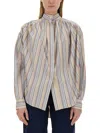 Etro Blouse With Stripe Pattern In Neutral