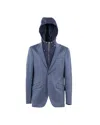 Etro Blue Blazer With Removable Bib In Blu