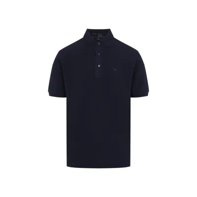 Etro Blu Printed Detail Polo In Blue