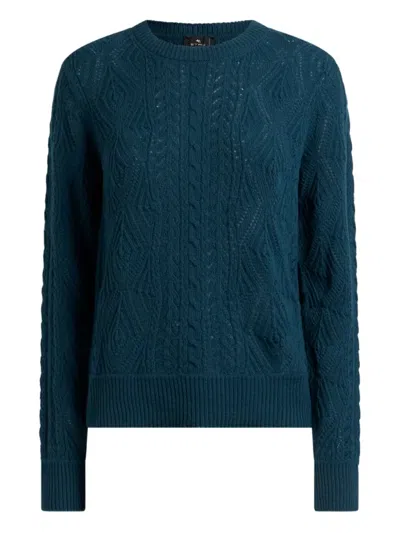 Etro ケーブルニット セーター In Blue
