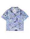 Etro Paisley-print Cotton Shirt In Blue