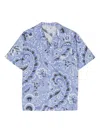 Etro Paisley-print Cotton Shirt In Blue