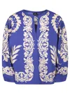 Etro Blue And White Paisley Blouse In Multi
