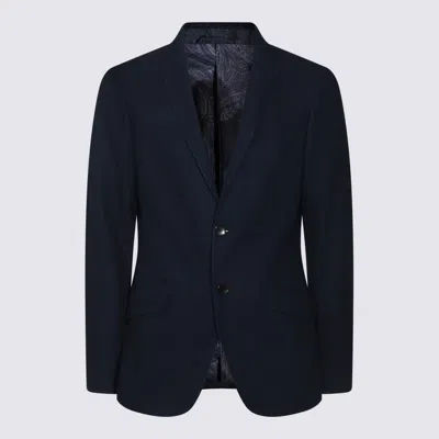 Etro Tailored Single-breasted Blazer With Notch Lapel In Blue