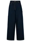 Etro Navy Blue Lurex Denim Baggy Jeans In Blue