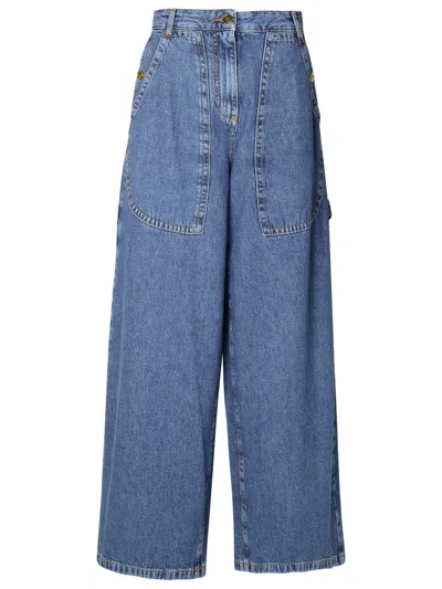 Etro Blue Cotton Cargo Jeans In Denim