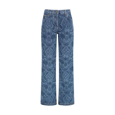 Etro Blue Cotton Flared Jeans