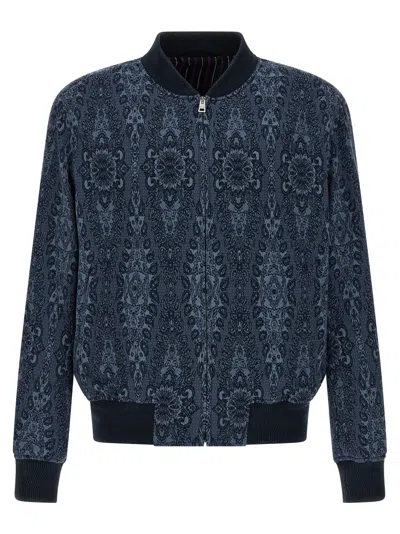 Etro Blue Cotton Men's Bomber