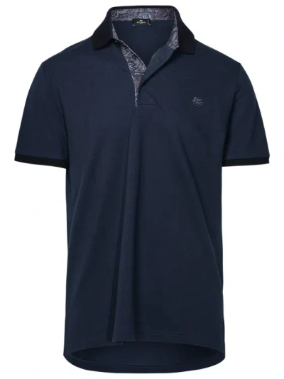 Etro Blue Cotton Polo Shirt