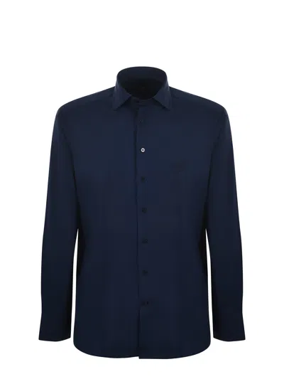 Etro Blue Cotton Poplin Shirt