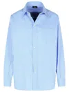 Etro Light Blue Shirt With Back Print In Blue